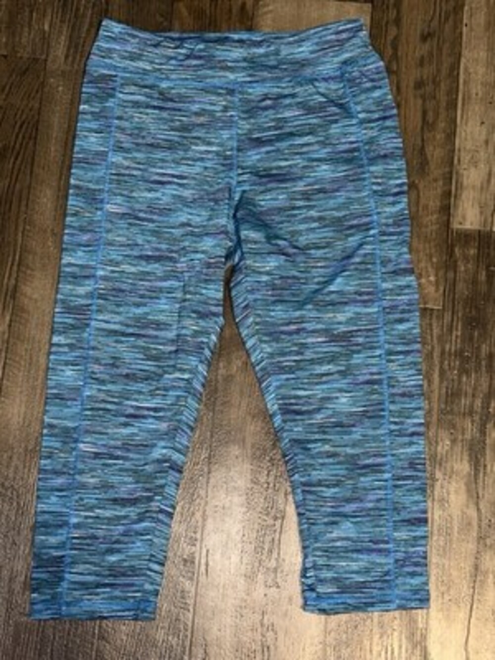 Ashley Blue womans Turquoise/Blue Space-Dye Leggings